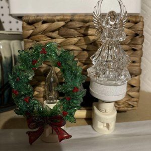 2 Christmas Night Lights. Working And Tested. Holiday Accent Decorative Joy